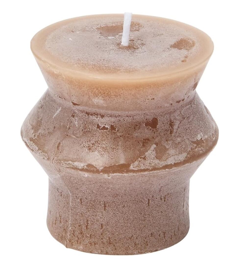 Creative Co-Op Unscented Totem Pillar Candle, Cappuccino